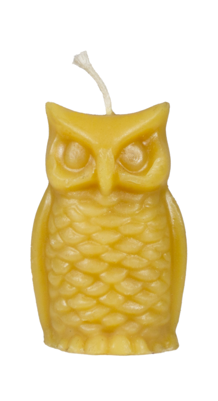 100% natural beeswax owl candle from Bee With Nature, intricately designed to resemble an owl