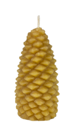 100% natural beeswax pine cone candle from Bee With Nature, intricately crafted to resemble a pine cone