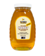 32oz jar of 100% organic natural raw honey from Bee With Nature - pure, unfiltered, and sustainably sourced