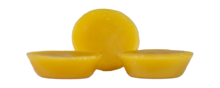 Set of 3 pure organic beeswax discs from Bee With Nature, showing the front view of each disc