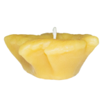 Side view showing the thickness of the 100% pure organic beeswax floating leaf candle