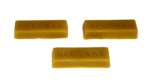 Top view of set of 3 pure organic beeswax blocks, showing the engraved 'BEESWAX' on each block, from Bee With Nature